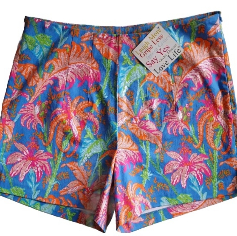 Gretchen Scott Designs Palm Palm Short Size Large NEW NWT Resort Tropical - Picture 3 of 10